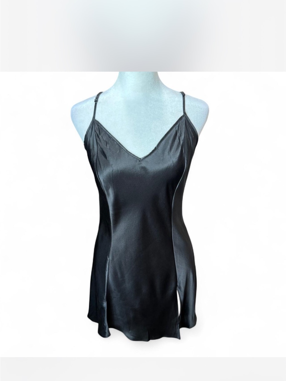 Victoria's Secret Black Silk Slip Chemise